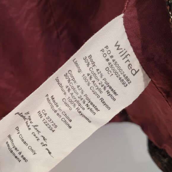 WILFRED ARITZIA - Size 4 Pirouette Tweed Copper Sparkling Blazer / Jacket - Picture 5 of 5